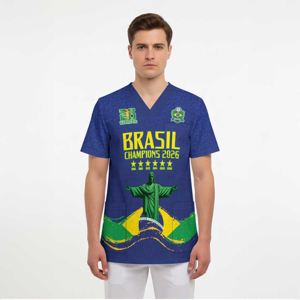 Custom Brazil WC26 Future Champions Scrub Top Selecao Canarinho Comeback Story - Wonder Print Shop