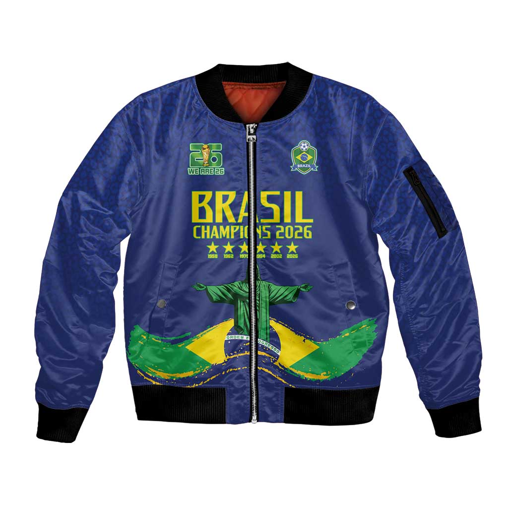 Custom Brazil WC26 Future Champions Sleeve Zip Bomber Jacket Selecao Canarinho Comeback Story - Wonder Print Shop