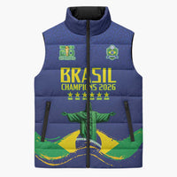 Custom Brazil WC26 Future Champions Sleeveless Puffer Jacket Selecao Canarinho Comeback Story - Wonder Print Shop