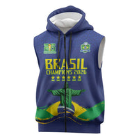 Custom Brazil WC26 Future Champions Sleeveless Zip Hoodie Selecao Canarinho Comeback Story - Wonder Print Shop