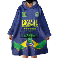 Custom Brazil WC26 Future Champions Wearable Blanket Hoodie Selecao Canarinho Comeback Story - Wonder Print Shop