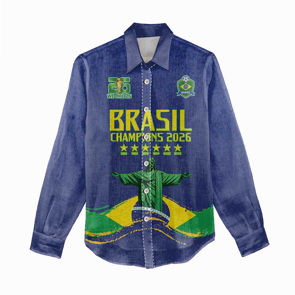Custom Brazil WC26 Future Champions Women Casual Shirt Selecao Canarinho Comeback Story - Wonder Print Shop