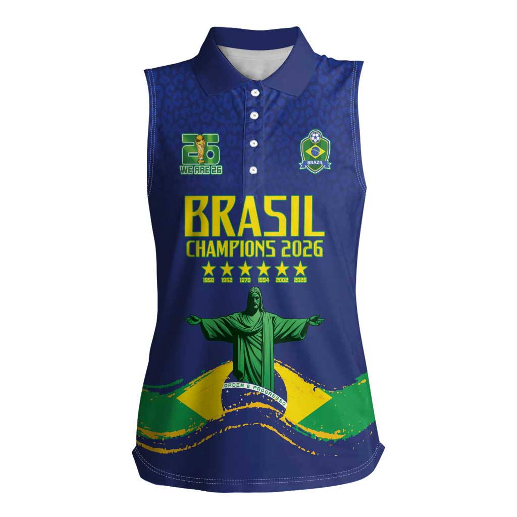 Custom Brazil WC26 Future Champions Women Sleeveless Polo Shirt Selecao Canarinho Comeback Story - Wonder Print Shop