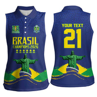 Custom Brazil WC26 Future Champions Women Sleeveless Polo Shirt Selecao Canarinho Comeback Story - Wonder Print Shop