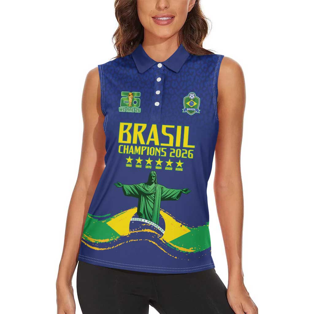 Custom Brazil WC26 Future Champions Women Sleeveless Polo Shirt Selecao Canarinho Comeback Story - Wonder Print Shop