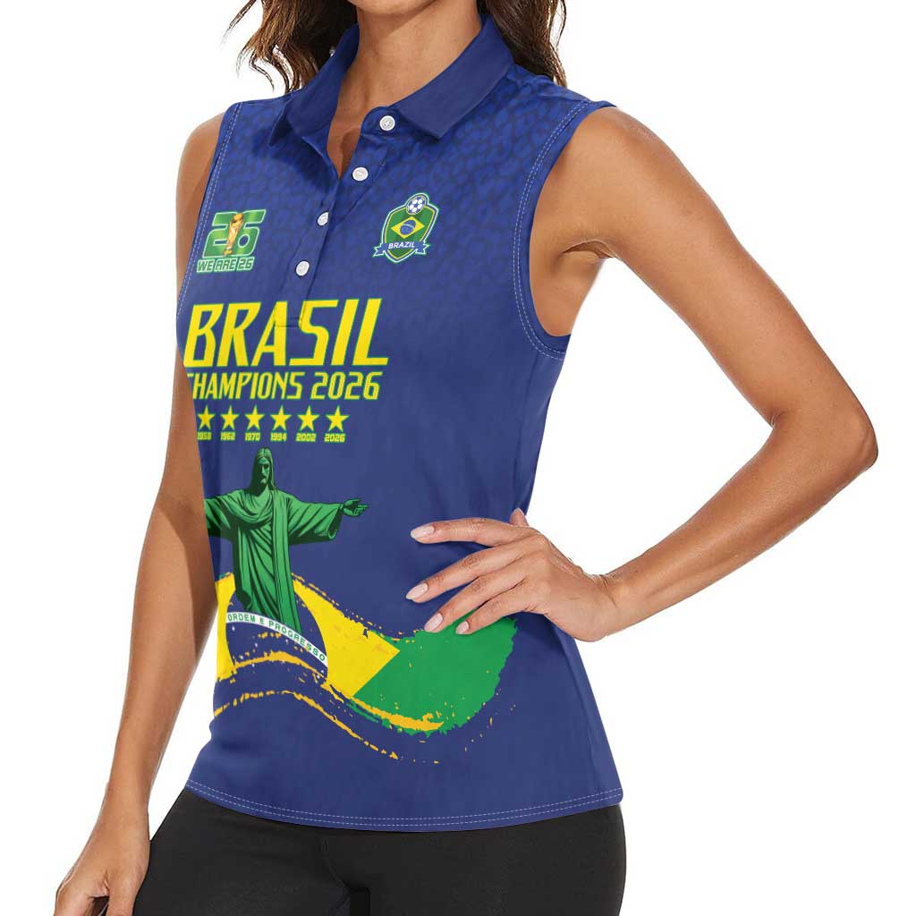 Custom Brazil WC26 Future Champions Women Sleeveless Polo Shirt Selecao Canarinho Comeback Story - Wonder Print Shop