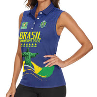 Custom Brazil WC26 Future Champions Women Sleeveless Polo Shirt Selecao Canarinho Comeback Story - Wonder Print Shop