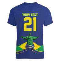 Custom Brazil WC26 Future Champions Women V-Neck T-Shirt Selecao Canarinho Comeback Story - Wonder Print Shop