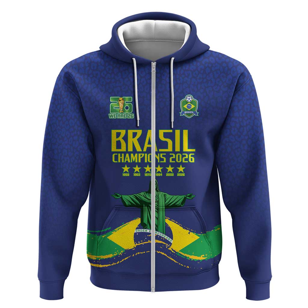 Custom Brazil WC26 Future Champions Zip Hoodie Selecao Canarinho Comeback Story - Wonder Print Shop