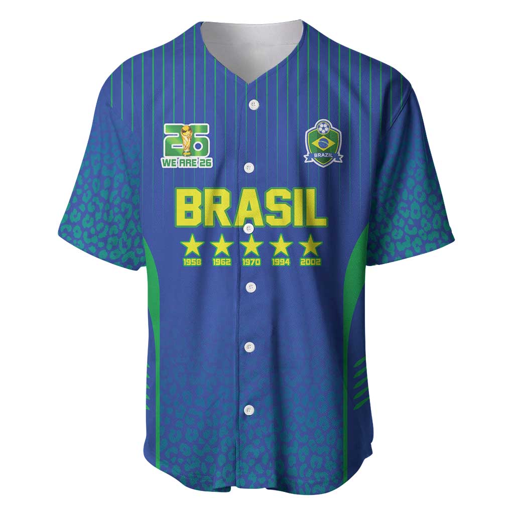 Custom Brazil World Football Legacy Baseball Jersey 5 Times History Champions Blue Version - Wonder Print Shop