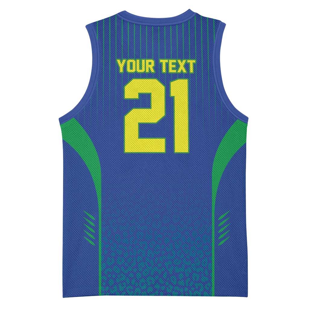 Custom Brazil World Football Legacy Basketball Jersey 5 Times History Champions Blue Version - Wonder Print Shop