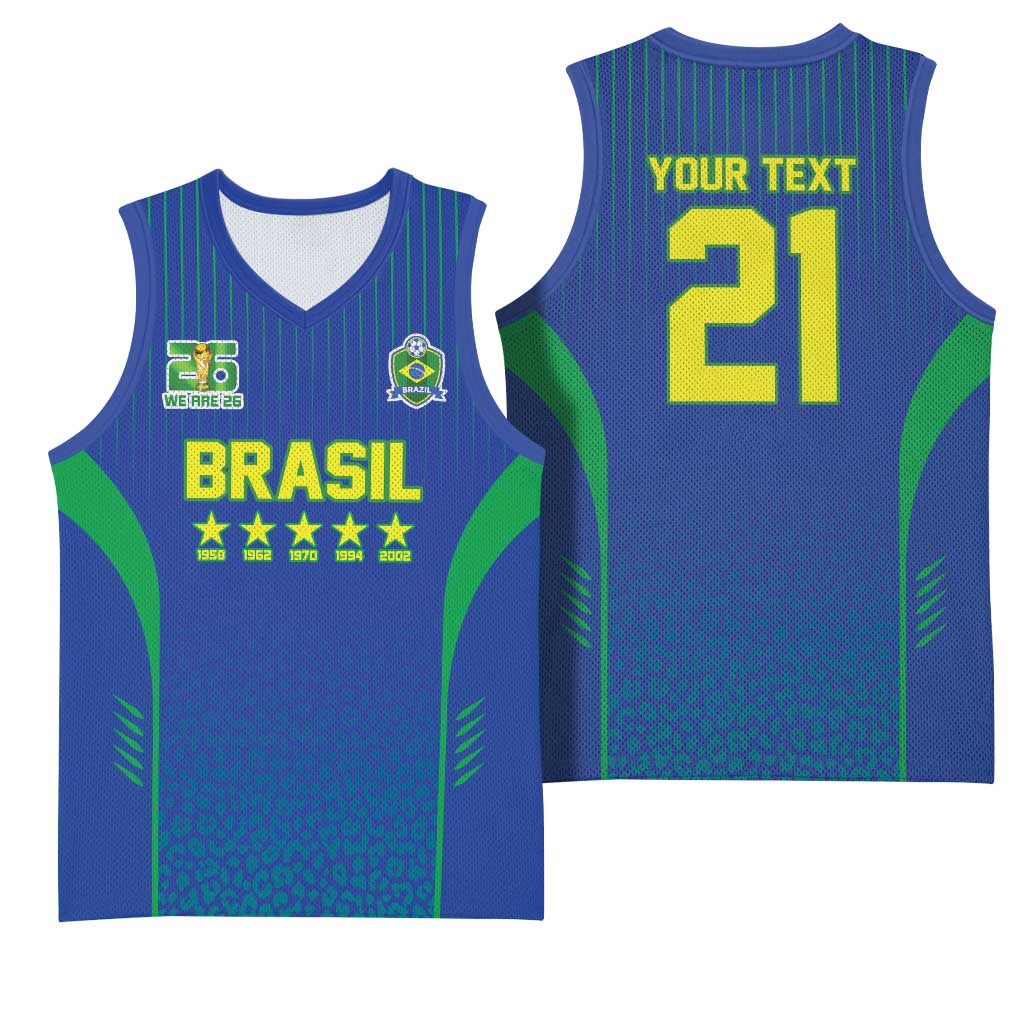 Custom Brazil World Football Legacy Basketball Jersey 5 Times History Champions Blue Version - Wonder Print Shop