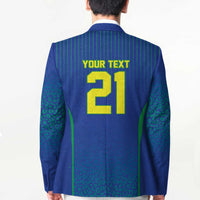 Custom Brazil World Football Legacy Blazer 5 Times History Champions Blue Version - Wonder Print Shop