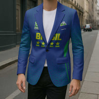 Custom Brazil World Football Legacy Blazer 5 Times History Champions Blue Version - Wonder Print Shop