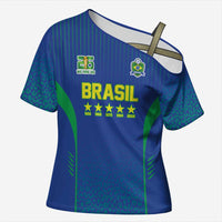 Custom Brazil World Football Legacy Cross Shoulder Shirt 5 Times History Champions Blue Version - Wonder Print Shop
