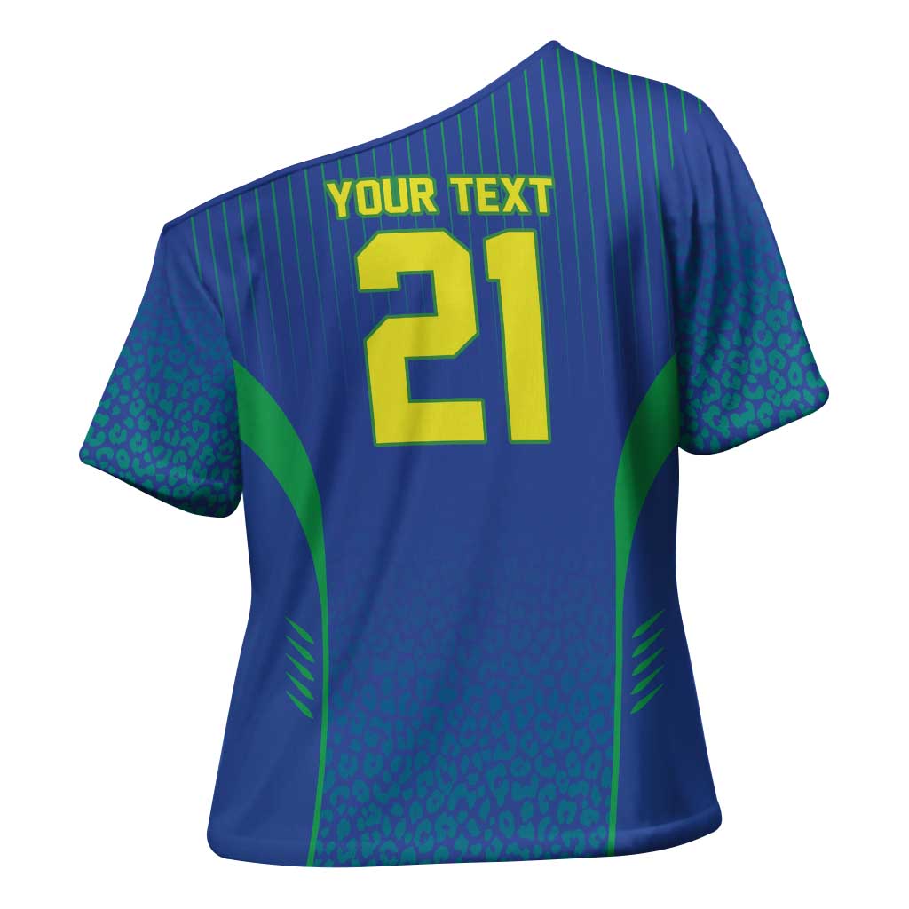 Custom Brazil World Football Legacy Cross Shoulder Shirt 5 Times History Champions Blue Version - Wonder Print Shop