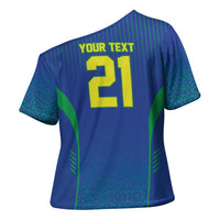 Custom Brazil World Football Legacy Cross Shoulder Shirt 5 Times History Champions Blue Version - Wonder Print Shop