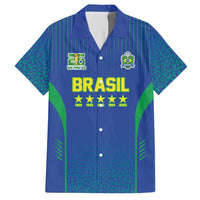 Custom Brazil World Football Legacy Hawaiian Shirt 5 Times History Champions Blue Version - Wonder Print Shop