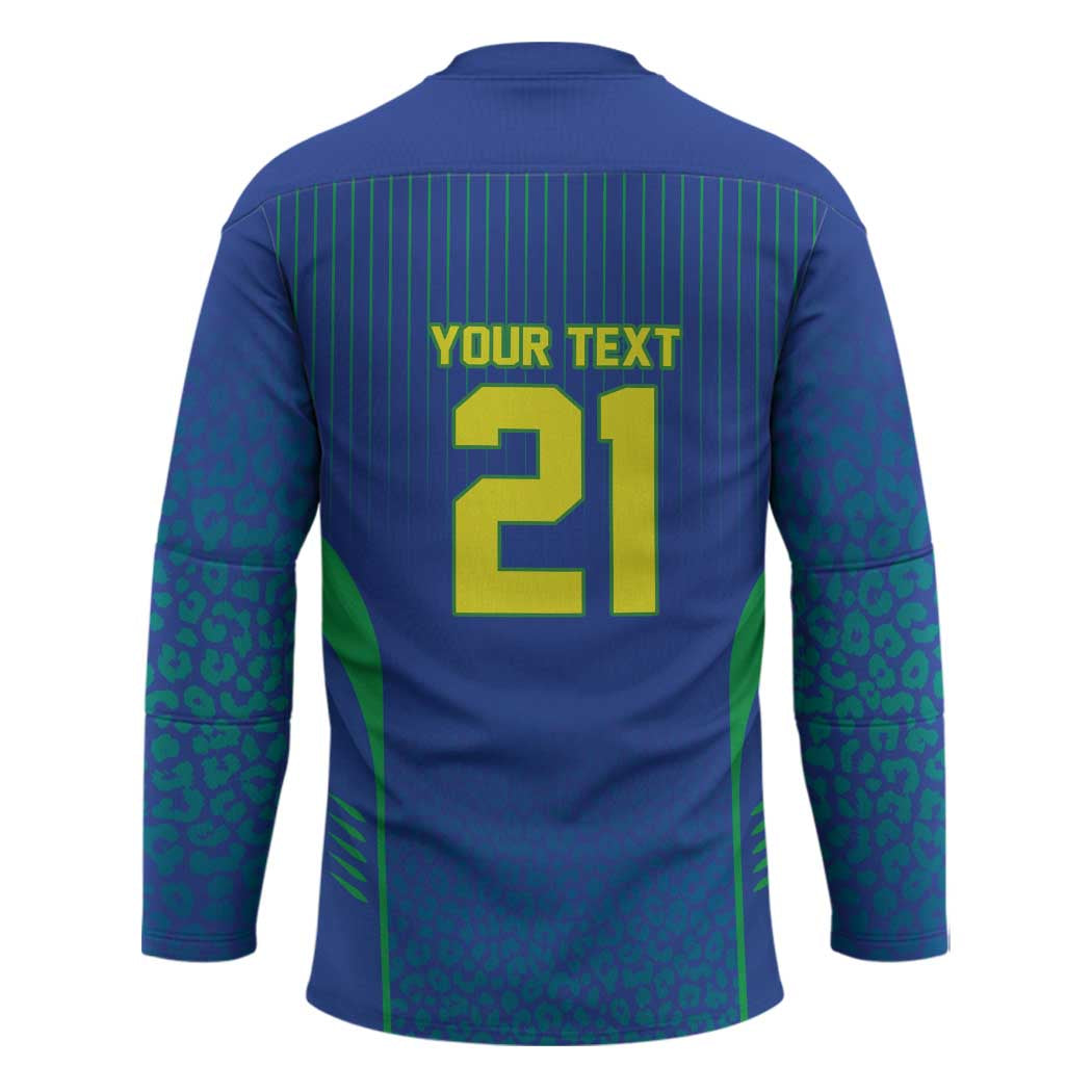 Custom Brazil World Football Legacy Hockey Jersey 5 Times History Champions Blue Version - Wonder Print Shop