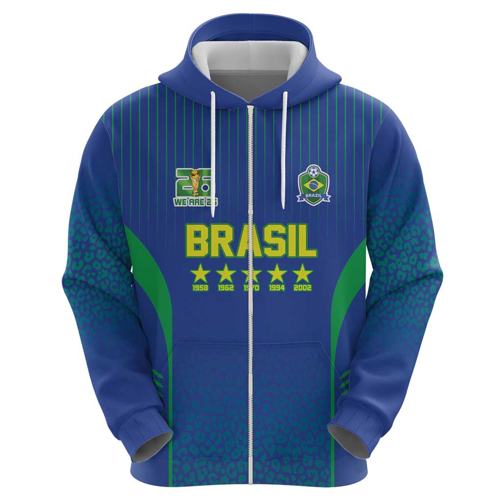 Custom Brazil World Football Legacy Hoodie 5 Times History Champions Blue Version - Wonder Print Shop