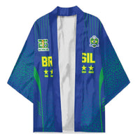 Custom Brazil World Football Legacy Kimono 5 Times History Champions Blue Version - Wonder Print Shop