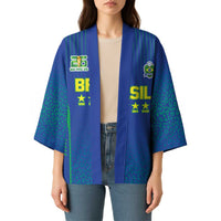 Custom Brazil World Football Legacy Kimono 5 Times History Champions Blue Version - Wonder Print Shop