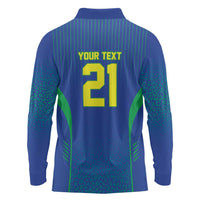 Custom Brazil World Football Legacy Long Sleeve Polo Shirt 5 Times History Champions Blue Version - Wonder Print Shop