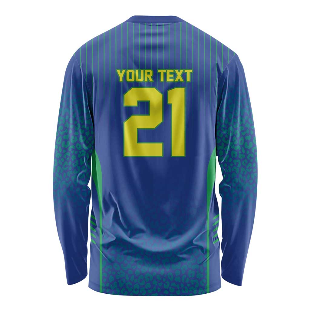 Custom Brazil World Football Legacy Long Sleeve Shirt 5 Times History Champions Blue Version - Wonder Print Shop