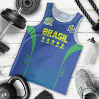Custom Brazil World Football Legacy Men Tank Top 5 Times History Champions Blue Version - Wonder Print Shop