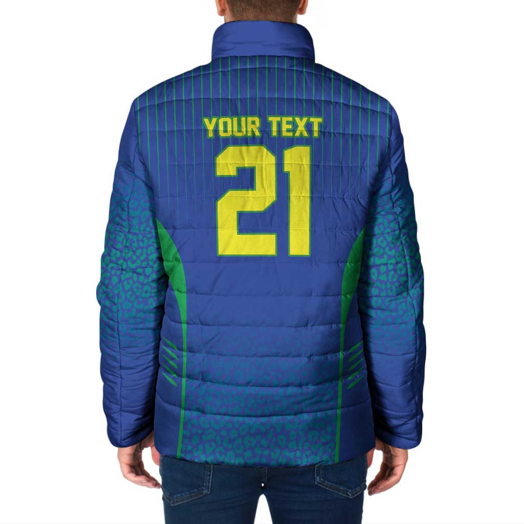 Custom Brazil World Football Legacy Padded Jacket 5 Times History Champions Blue Version - Wonder Print Shop