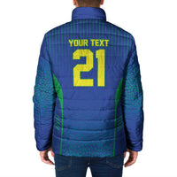 Custom Brazil World Football Legacy Padded Jacket 5 Times History Champions Blue Version - Wonder Print Shop
