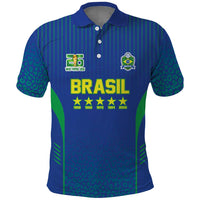 Custom Brazil World Football Legacy Polo Shirt 5 Times History Champions Blue Version - Wonder Print Shop