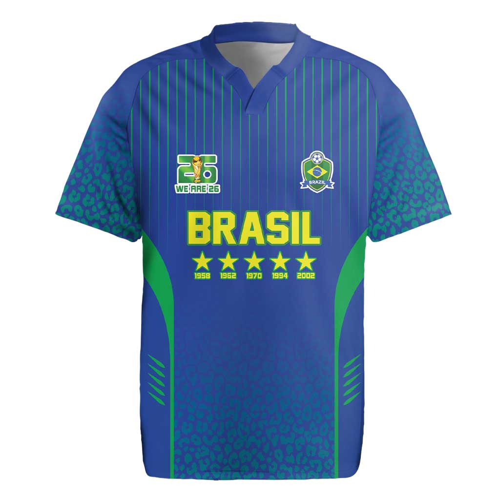 Custom Brazil World Football Legacy Rugby Jersey 5 Times History Champions Blue Version - Wonder Print Shop