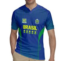 Custom Brazil World Football Legacy Rugby Jersey 5 Times History Champions Blue Version - Wonder Print Shop