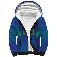 Custom Brazil World Football Legacy Sherpa Hoodie 5 Times History Champions Blue Version - Wonder Print Shop