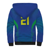 Custom Brazil World Football Legacy Sherpa Hoodie 5 Times History Champions Blue Version - Wonder Print Shop
