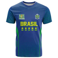 Custom Brazil World Football Legacy T Shirt 5 Times History Champions Blue Version - Wonder Print Shop