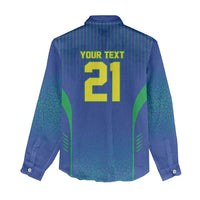 Custom Brazil World Football Legacy Women Casual Shirt 5 Times History Champions Blue Version - Wonder Print Shop