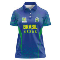 Custom Brazil World Football Legacy Women Polo Shirt 5 Times History Champions Blue Version - Wonder Print Shop
