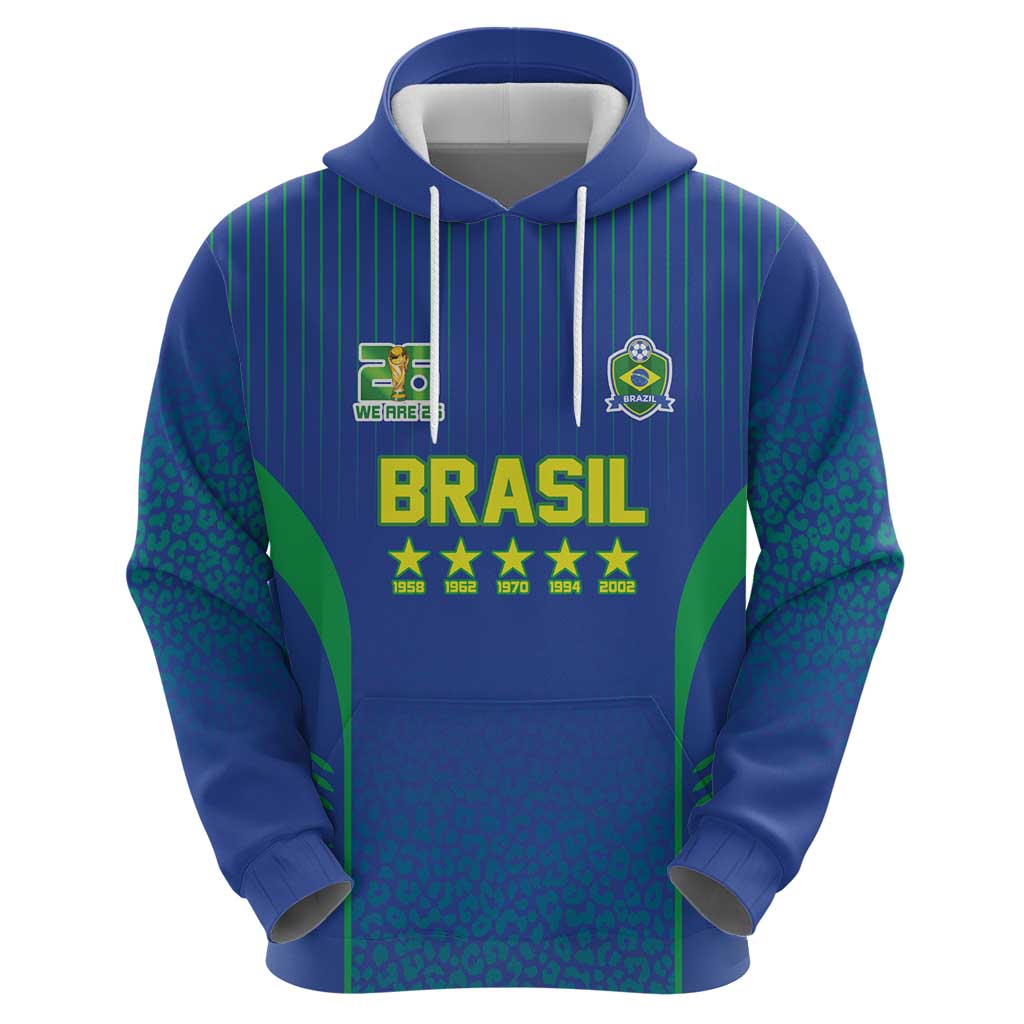 Custom Brazil World Football Legacy Zip Hoodie 5 Times History Champions Blue Version - Wonder Print Shop