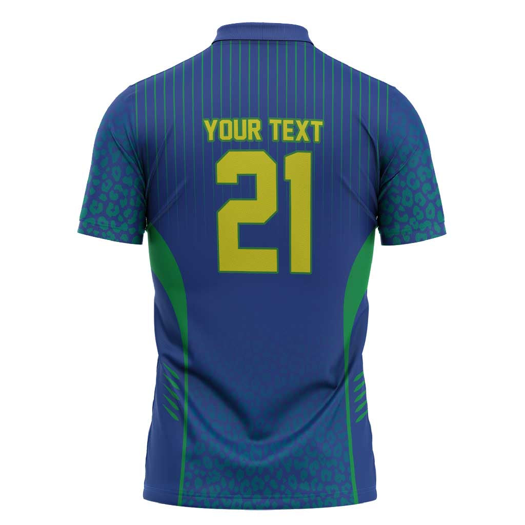 Custom Brazil World Football Legacy Zipper Polo Shirt 5 Times History Champions Blue Version - Wonder Print Shop