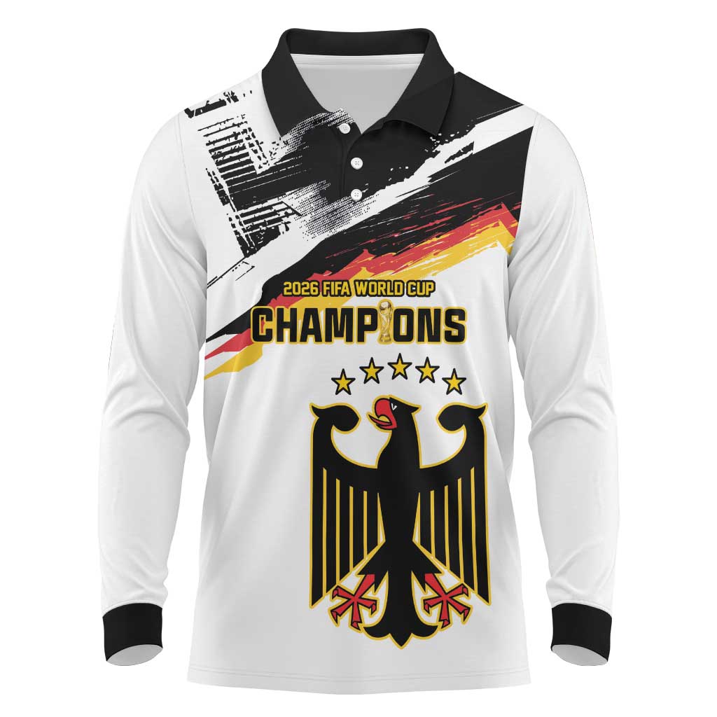 Custom Germany WC26 Future Champions Long Sleeve Polo Shirt Zusammen Geschichte Schreiben - Wonder Print Shop
