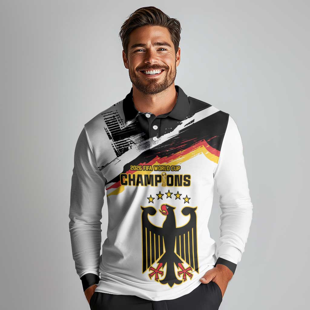 Custom Germany WC26 Future Champions Long Sleeve Polo Shirt Zusammen Geschichte Schreiben - Wonder Print Shop