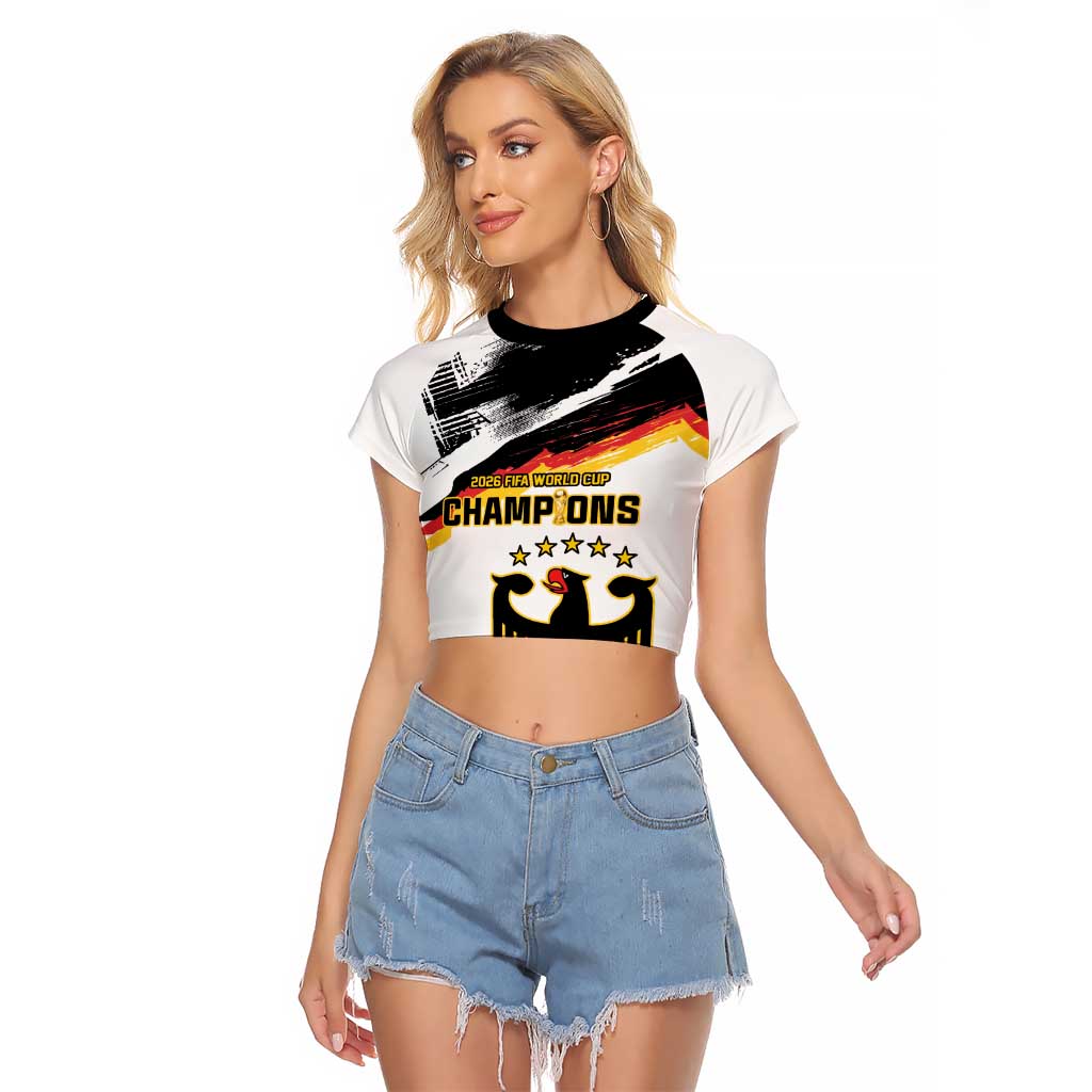 Custom Germany WC26 Future Champions Raglan Cropped T Shirt Zusammen Geschichte Schreiben - Wonder Print Shop