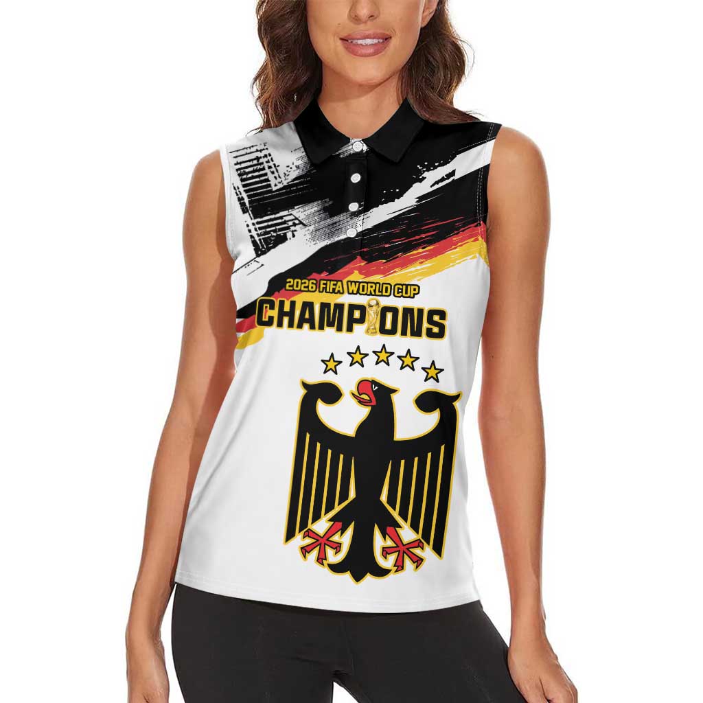 Custom Germany WC26 Future Champions Women Sleeveless Polo Shirt Zusammen Geschichte Schreiben - Wonder Print Shop