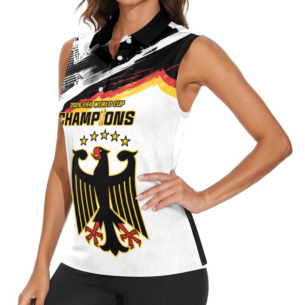 Custom Germany WC26 Future Champions Women Sleeveless Polo Shirt Zusammen Geschichte Schreiben - Wonder Print Shop