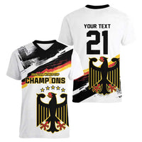 Custom Germany WC26 Future Champions Women V-Neck T-Shirt Zusammen Geschichte Schreiben - Wonder Print Shop