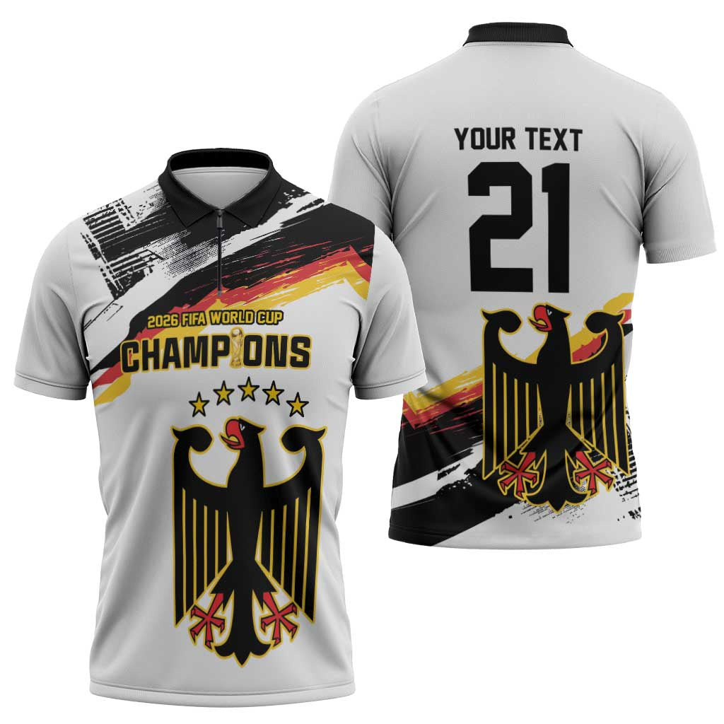 Custom Germany WC26 Future Champions Zipper Polo Shirt Zusammen Geschichte Schreiben - Wonder Print Shop