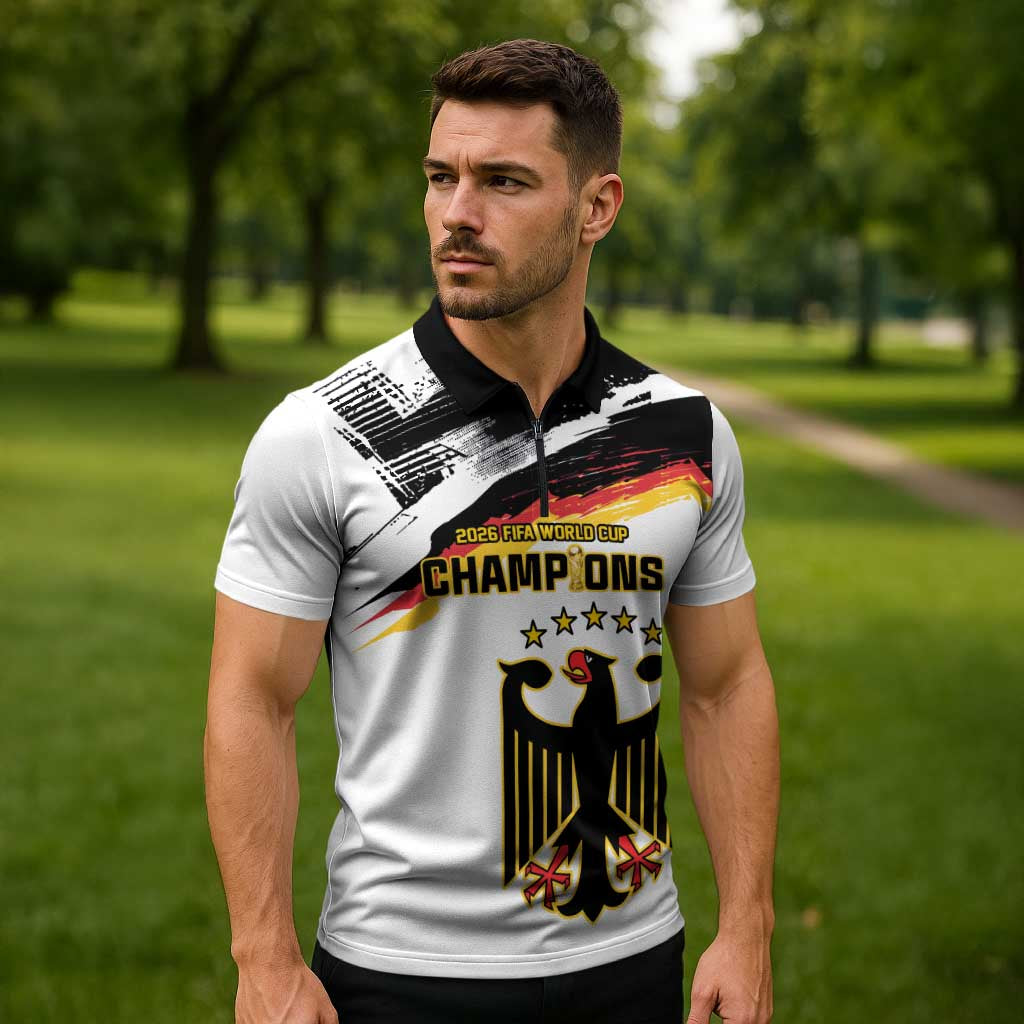 Custom Germany WC26 Future Champions Zipper Polo Shirt Zusammen Geschichte Schreiben - Wonder Print Shop