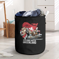 I Stand With Greenland Laundry Basket Canadian Greenland Flag